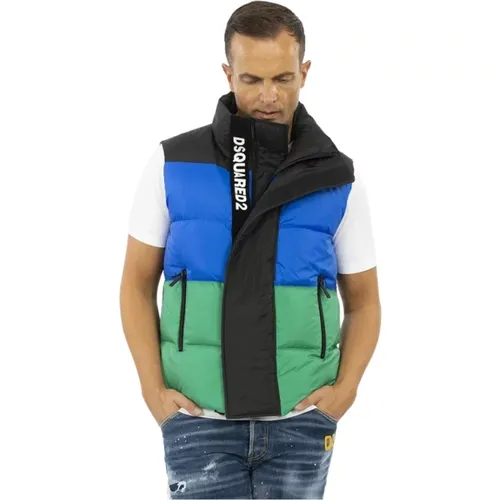 Tricolor Feather Vest for Men , male, Sizes: M, L - Dsquared2 - Modalova