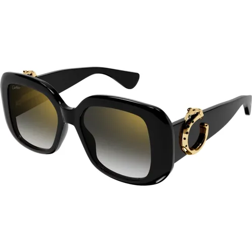 Schwarze Sonnenbrille mit Zubehör - Cartier - Modalova