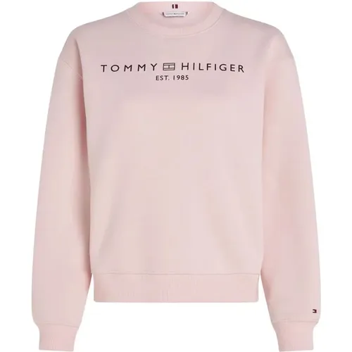 Zartes rosa Sweatshirt , Damen, Größe: XS - Tommy Hilfiger - Modalova