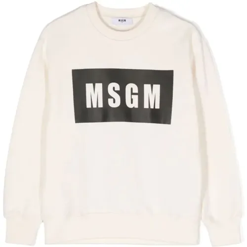 Creme Sweatshirt 013,Bianco Sweatshirt,Fuchsia Sweatshirt 044 - Msgm - Modalova