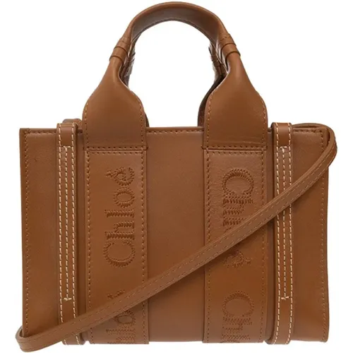 Woody Mini shoulder bag , female, Sizes: ONE SIZE - Chloé - Modalova