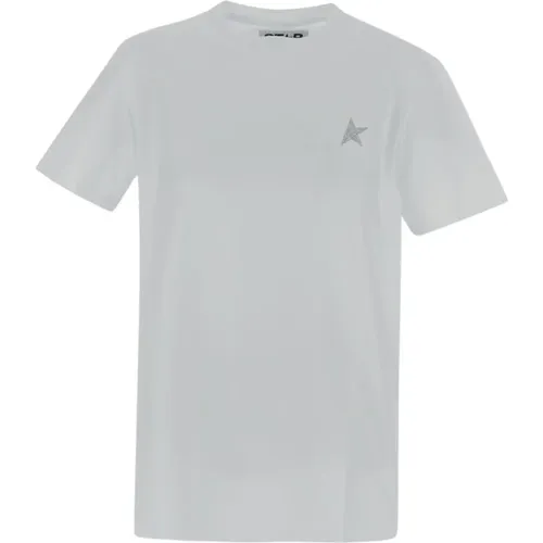 Baumwoll Logo T-Shirt , Damen, Größe: L - Golden Goose - Modalova