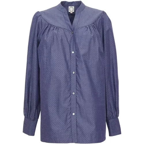 Blaue Denim Elegante Bluse , Damen, Größe: S - Ines De La Fressange Paris - Modalova