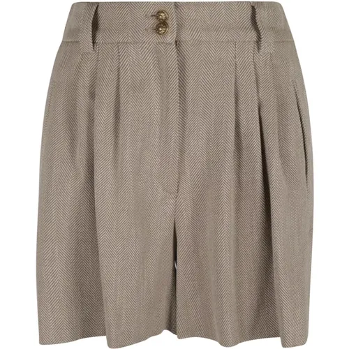Women's Clothing Shorts Dark Olive/vintage White Ss24 , female, Sizes: S - Golden Goose - Modalova
