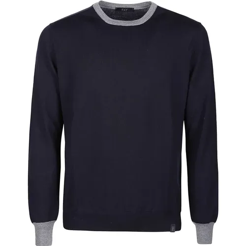 Round Neck Sweater , male, Sizes: XL - Fay - Modalova