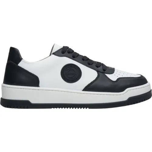 Damen Schwarz & Weiß Leder Low-Top Sneakers Er00113170 - Estro - Modalova