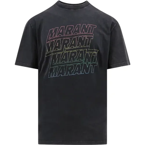 Vintage Schwarzes T-Shirt mit Mehrfarbigem Logo-Print , Herren, Größe: L - Isabel marant - Modalova