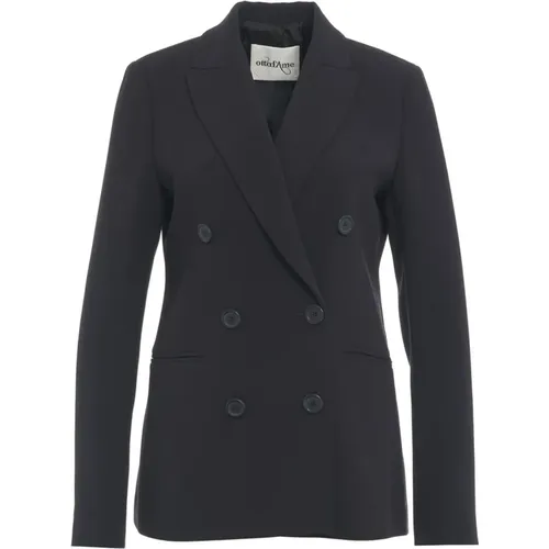 Schwarzer Doppelreihiger Blazer , Damen, Größe: XS - Ottod'Ame - Modalova