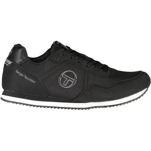 Elegante Schwarze Bestickte Sneakers Schnürsenkel , Herren, Größe: 41 EU - Sergio Tacchini - Modalova