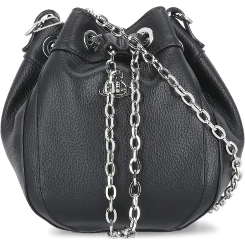 Schwarze Bucket Bag mit Kordelzug - Vivienne Westwood - Modalova