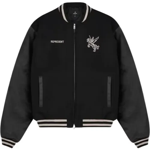 College Mascot Varsity Jacke Schwarz , Herren, Größe: L - REPRESENT - Modalova