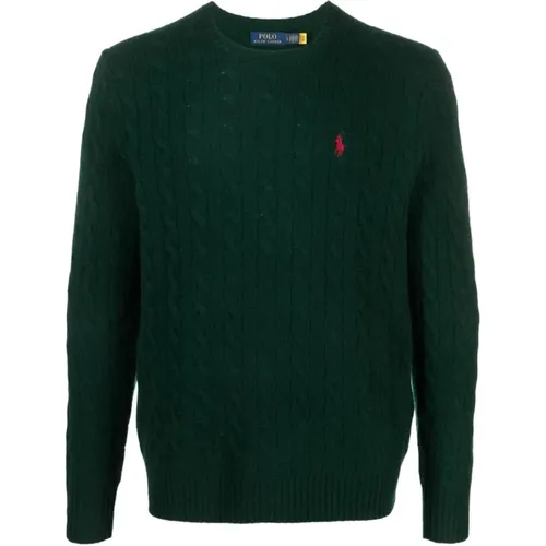 Grüner Strickpullover mit Polo Pony-Motiv , Herren, Größe: XL - Polo Ralph Lauren - Modalova