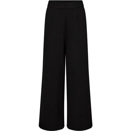 Weite Schwarze Hose mit Texturierter Qualität - Co'Couture - Modalova