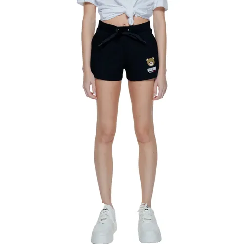 Schwarze Sportliche Shorts mit Logo-Print , Damen, Größe: S - Love Moschino - Modalova