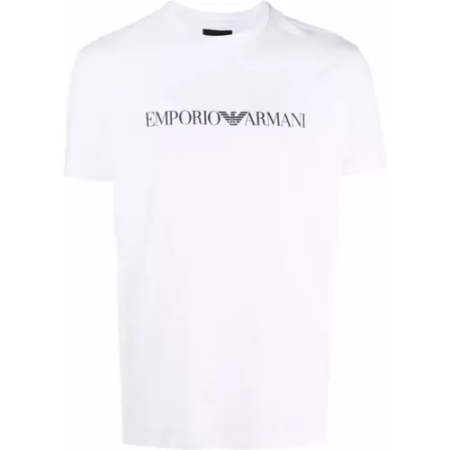 Logo Print Cotton T-Shirt , male, Sizes: 2XL - Emporio Armani - Modalova