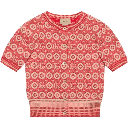Rote Sweaters für Kinder mit gestreiftem Rippbund - Gucci - Modalova
