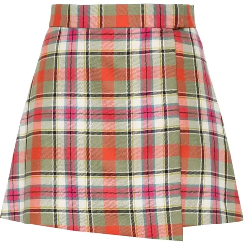 Plaid Check Wrap Skirt Red , female, Sizes: 2XS, S, XS - Vivienne Westwood - Modalova