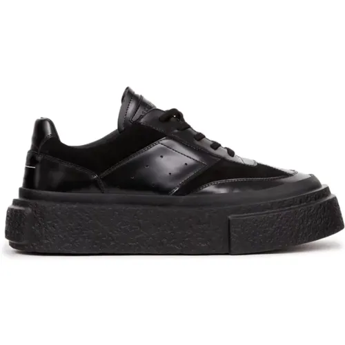 Schwarze Lackleder Sneakers , Herren, Größe: 44 EU - MM6 Maison Margiela - Modalova