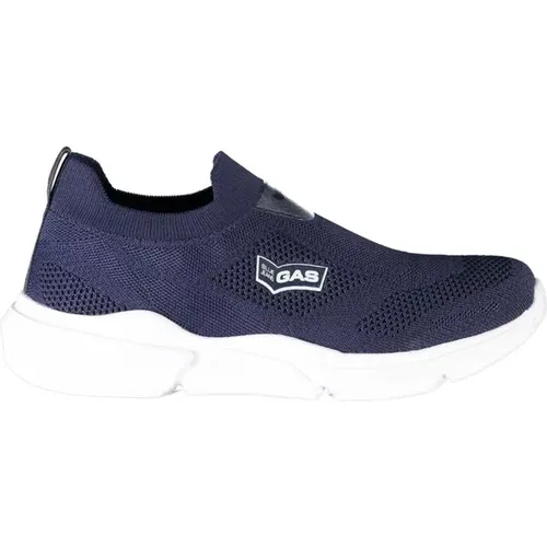 Blauer Polyester-Sneaker mit Kontrastsohle , Herren, Größe: 41 EU - GAS - Modalova