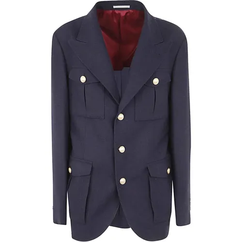 Marineblaue Deconstructed Jacke - BRUNELLO CUCINELLI - Modalova