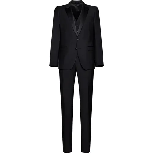 Three-Piece Dinner Suit , male, Sizes: M, L, S - Dolce & Gabbana - Modalova