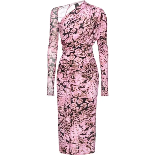Coral Tulle and Jersey Dress , female, Sizes: S, M, XS, L - pinko - Modalova