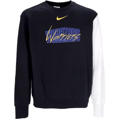 NBA Courtside Crewneck Sweatshirt Schwarz , Herren, Größe: M - Nike - Modalova