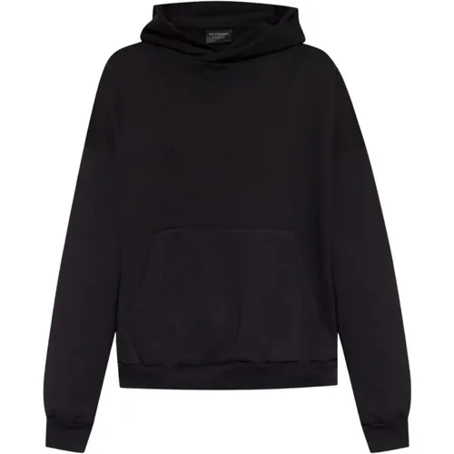 Cotton Hoodie with Logo Print , female, Sizes: M - Balenciaga - Modalova