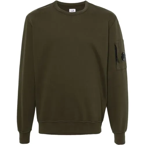 Grüner Leichter Crew Neck Sweatshirt , Herren, Größe: M - C.P. Company - Modalova