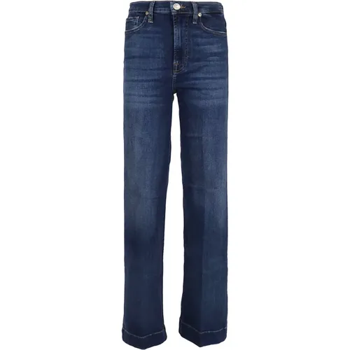 Blaue Flared Jeans Modern Dojo , Damen, Größe: W30 - 7 For All Mankind - Modalova
