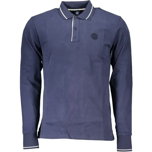 Blau Kontrast Polo Shirt , Herren, Größe: 2XL - North Sails - Modalova