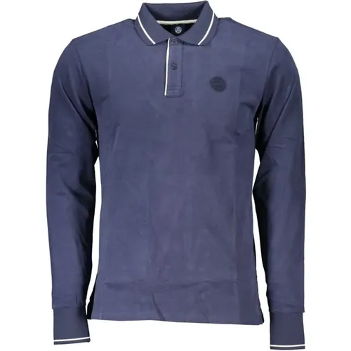 Blau Kontrast Polo Shirt , Herren, Größe: S - North Sails - Modalova