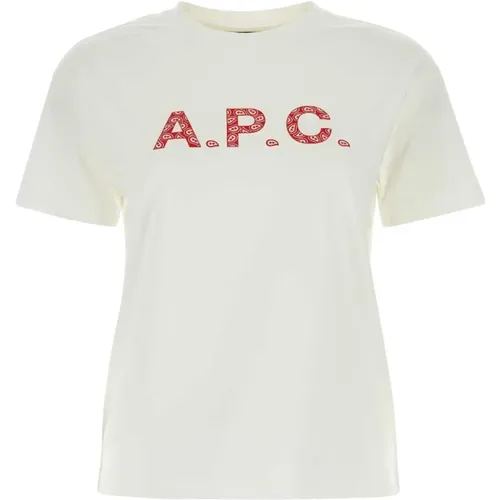 Klassisches Weißes Baumwoll-T-Shirt - A.P.C. - Modalova