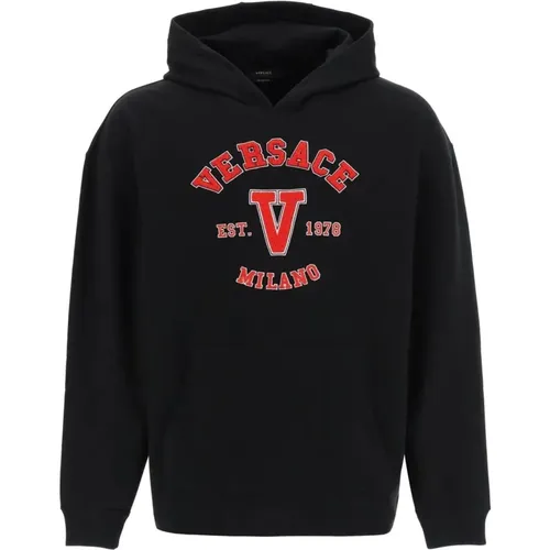 Classic Hooded Cotton Sweatshirt , male, Sizes: M, S, L - Versace - Modalova