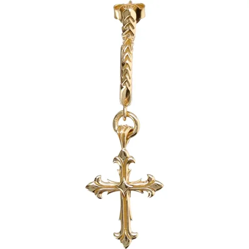Gold Kreuz Ohrring , Damen, Größe: ONE Size - Emanuele Bicocchi - Modalova