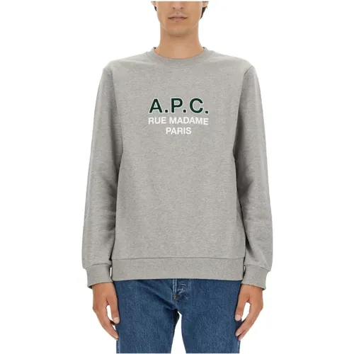 Logo Sweatshirt Regular Fit 100% Baumwolle , Herren, Größe: L - A.P.C. - Modalova