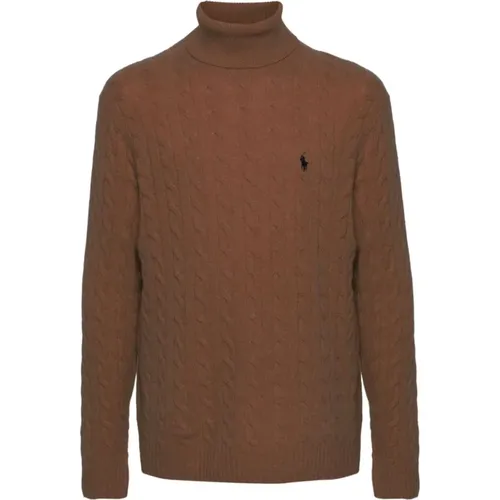 Brauner Zopfmuster Pullover , Herren, Größe: 2XL - Polo Ralph Lauren - Modalova