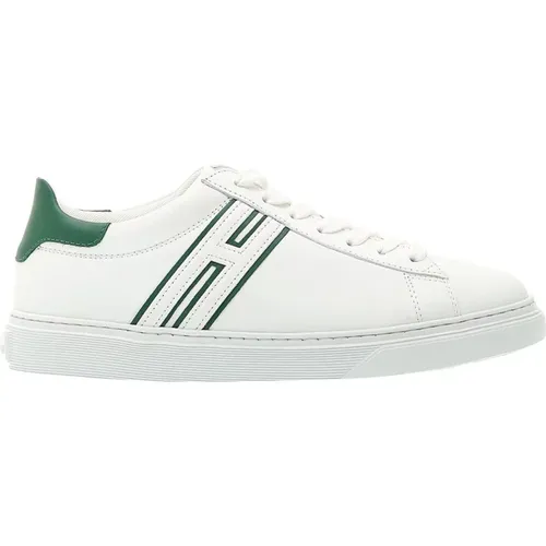 Leather Sneakers with Green Details , male, Sizes: 6 UK, 10 UK, 11 UK - Hogan - Modalova