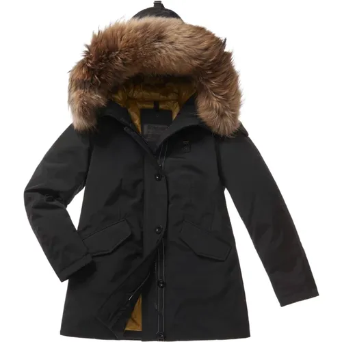 Fur Hooded Parka Coat , female, Sizes: XL - Blauer - Modalova
