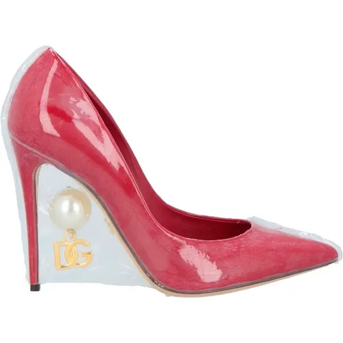 Perlenverzierte Lederpumps , Damen, Größe: 36 1/2 EU - Dolce & Gabbana - Modalova