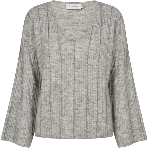 Feminine Knit Ibra Light Grey Melange , female, Sizes: XS, M, L, S - Copenhagen Muse - Modalova