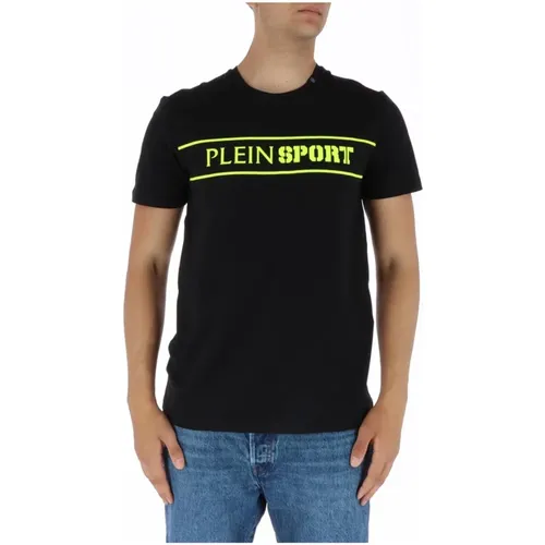 Schwarzes Bedrucktes Kurzarm T-Shirt - Plein Sport - Modalova