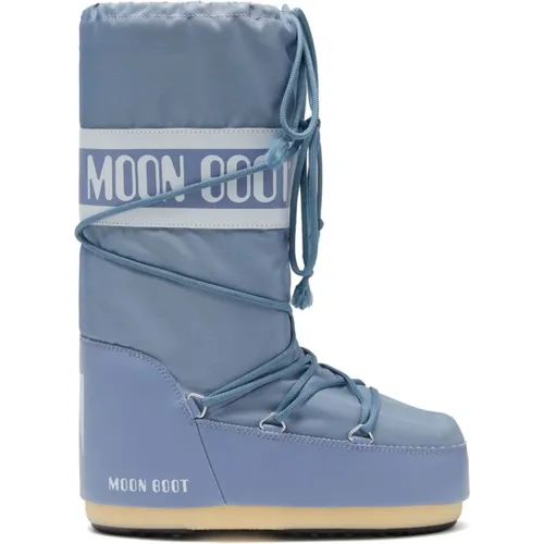 Grey Winter Boots with Logo Print , female, Sizes: 2 UK, 6 UK - moon boot - Modalova