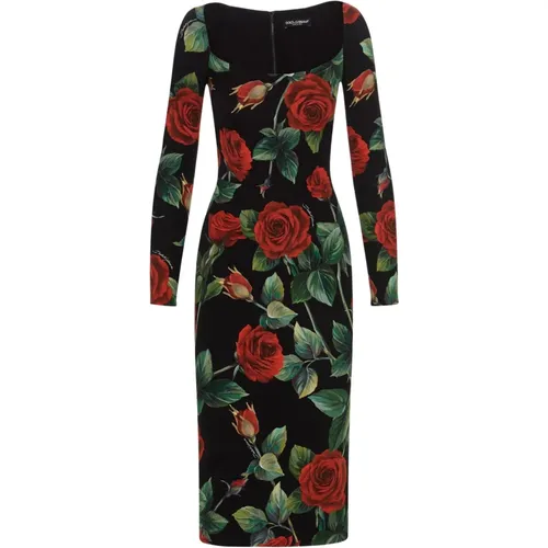 Floral Dress , female, Sizes: 3XS - Dolce & Gabbana - Modalova