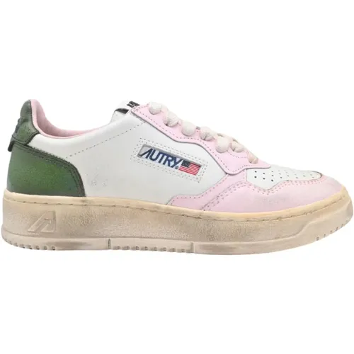 Vintage Low Top Sneakers White/Purple/Cyprus , female, Sizes: 5 UK, 3 UK, 4 UK, 6 UK - Autry - Modalova