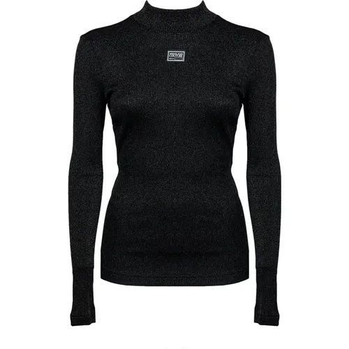 Piece Numbers Lurex Turtleneck Sweater , female, Sizes: XS - Versace Jeans Couture - Modalova