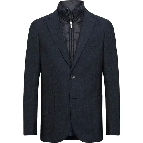 Herringbone Woll Abnehmbarer Bib Blazer , Herren, Größe: XS - Boggi Milano - Modalova