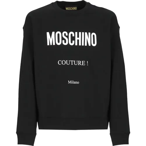 Cotton Sweatshirt Crew Neck Long Sleeves , male, Sizes: S, L, XL, M, 2XL - Moschino - Modalova