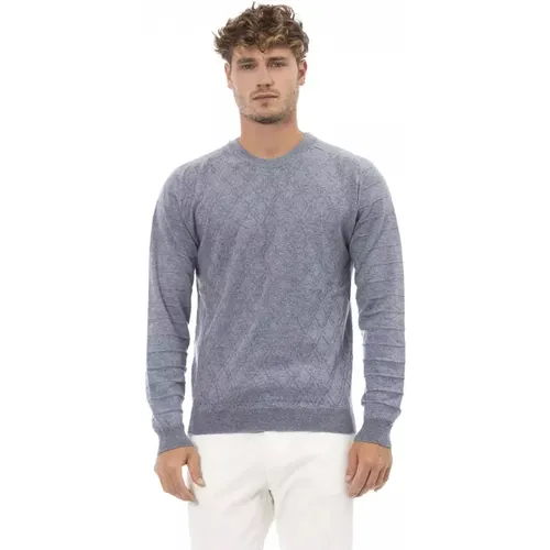 Hellblauer Crewneck Sweater , Herren, Größe: XL - Alpha Studio - Modalova