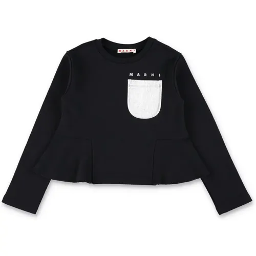 Schwarzer Strickwaren Kontrasttasche Sweatshirt - Marni - Modalova